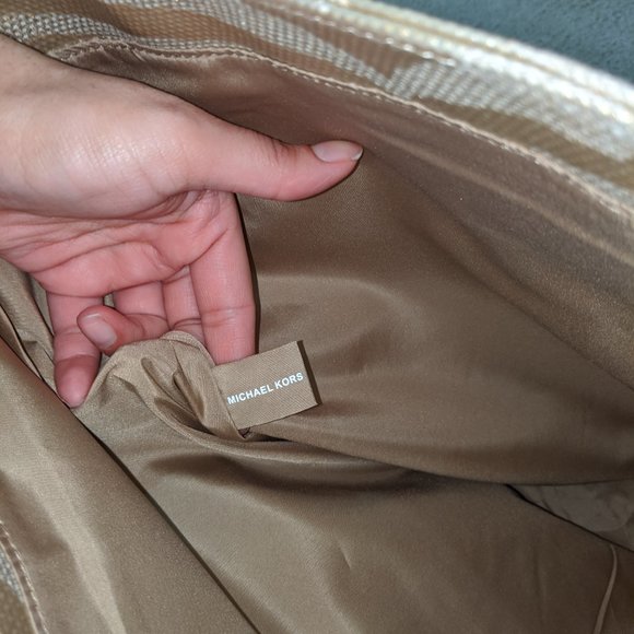 ***SOLD***Michael Kors Metallic Gold Tote Bag NWT - Picture 8 of 8